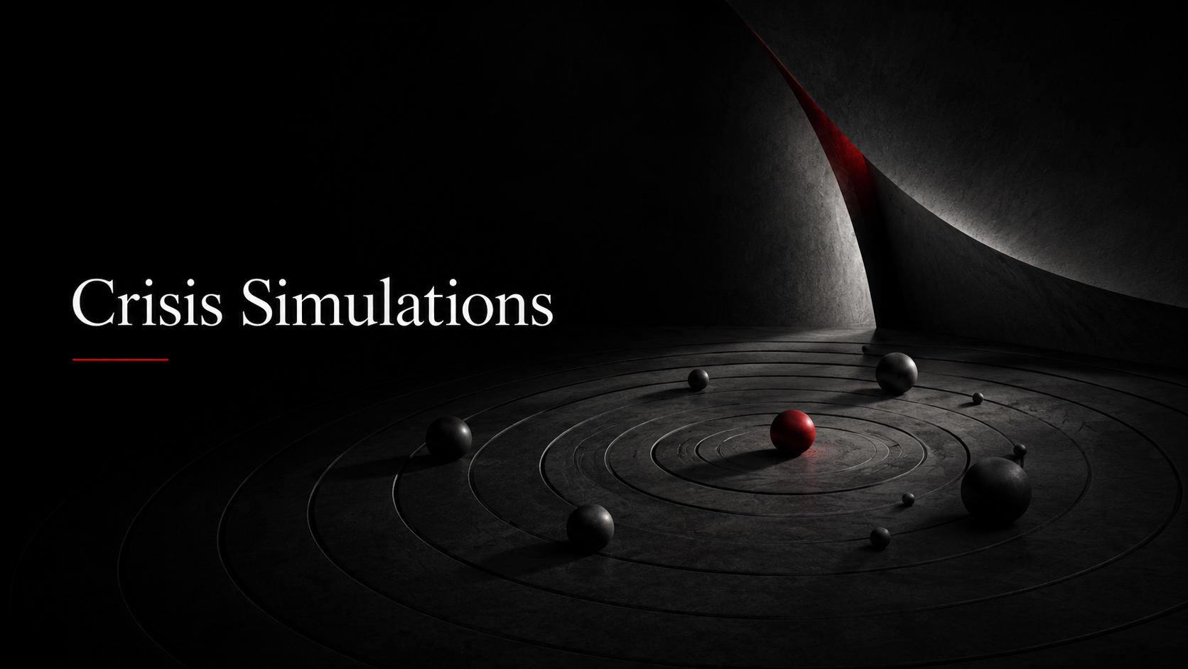 Crisis Simulations — editorial visual