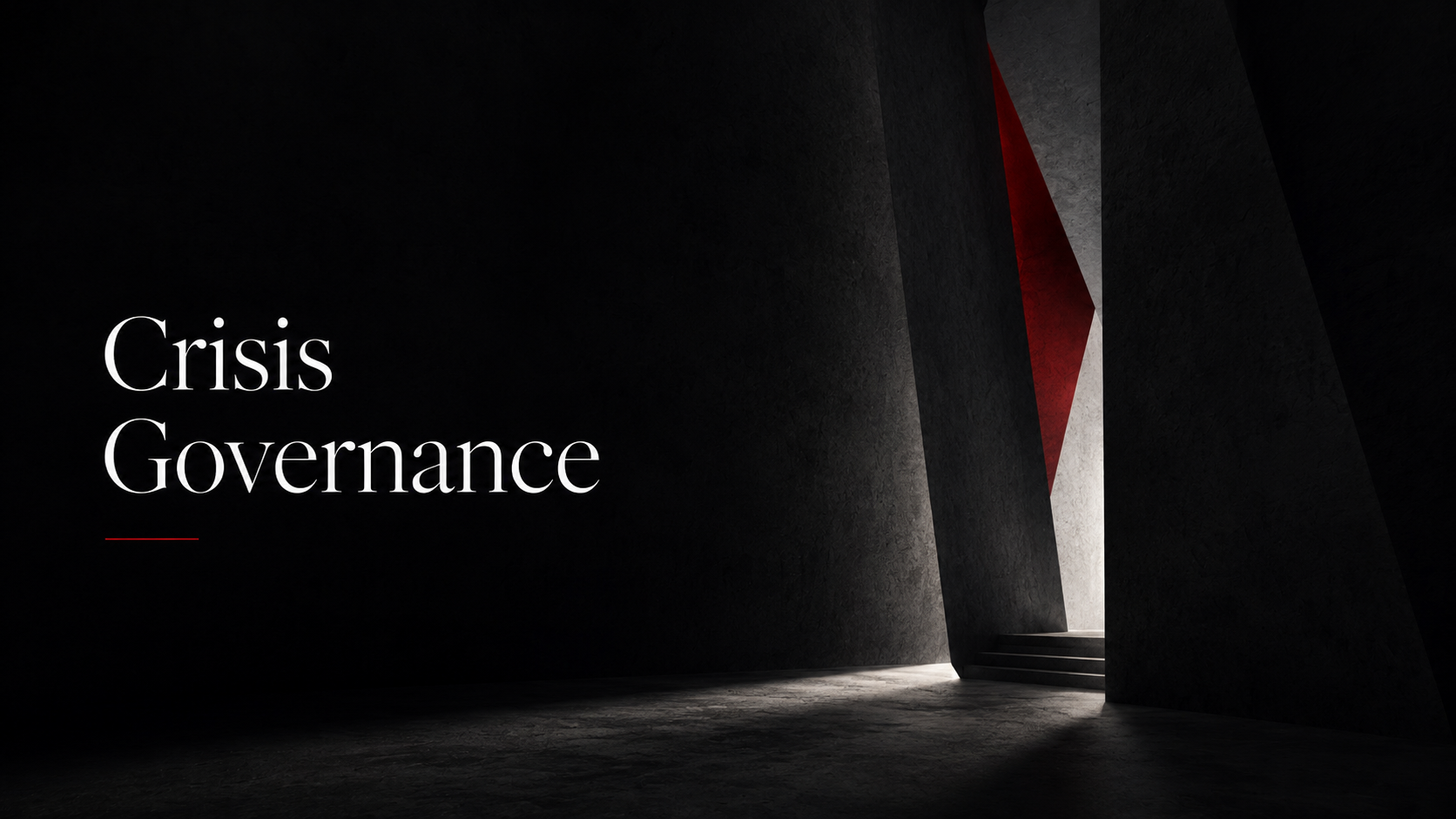 Crisis Governance — editorial visual